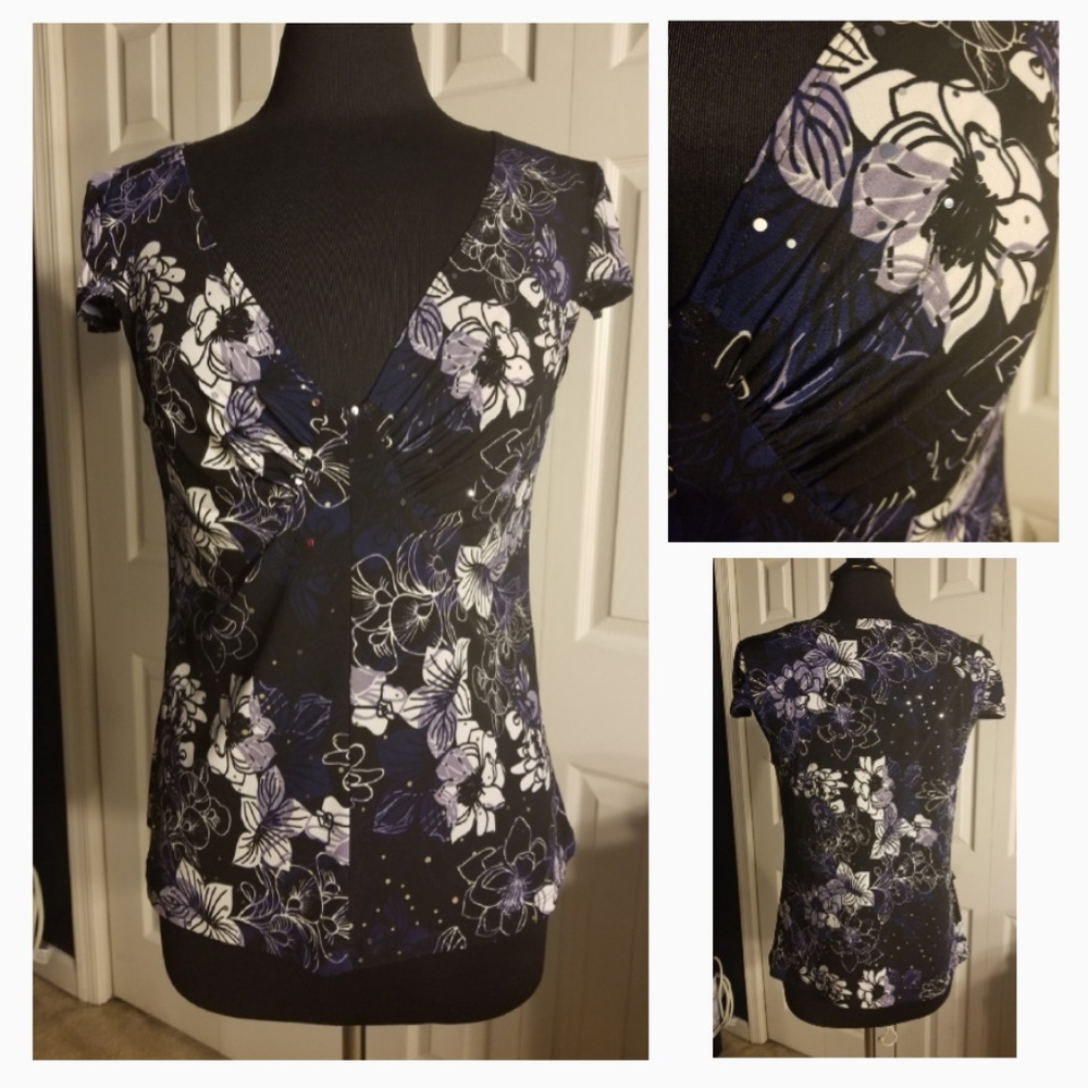 Cap Sleeve Floral Top